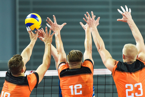 Triple block in men volleyball